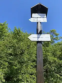 rozcestník na začátku stezky