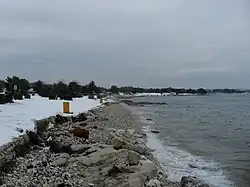 Pláž v Červar Poratu v zimě