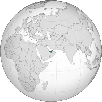 Poloha Spojených arabských emirátů