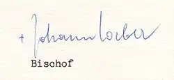 Podpis: Mons. Johann Weber