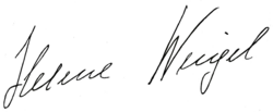 Helene Weigelová – podpis