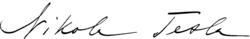 Nikola Tesla – podpis