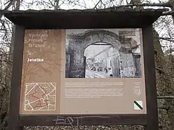 Usedlost Jetelka - informační tabule č. 5 Turistického vlastivědného okruhu Vysočany - Prosek - Střížkov