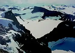 Pohled z hory Galdhøpiggen