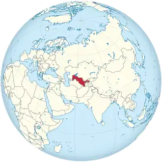 Poloha Uzbekistánu