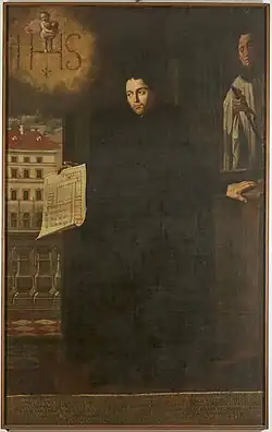 Václav Kolovrat-Libštejnský s plánem jezuitského profesního domu a chrámu sv. Mikuláše na Malé Straně v Praze