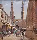 Ulička v Kairu (olej na plátně)