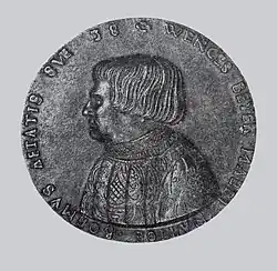 Vyobrazení Václava Payera z Lokte na pamětní medaili z roku 1526