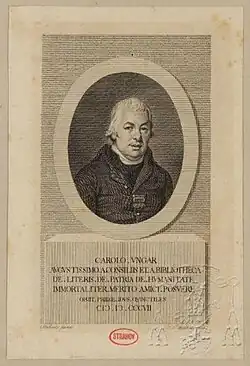 Karel Ungar (český knihovník a kněz, rytina Václav Schuldes)