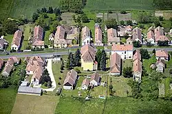 Letecký pohled na Várkesző