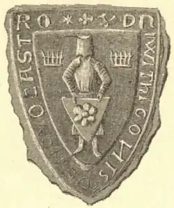 Pečeť Vítka z Hradce z roku 1255