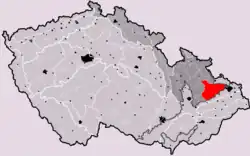 Vítkovská vrchovina na mapě Česka