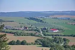 Pohled na FVE Chrudichromy z hradu Svitávka