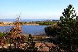 Pohled na vodní plochu na výsypce