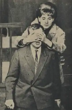 Z prvního nastudování v divadle Na zábradlí roku 1965 (Josef Chvalina, ?)