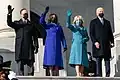 Zleva Douglas Emhoff, Kamala Harrisová, Jill Bidenová a Joe Biden před inaugurací