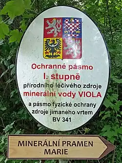 Označení ochranného pásma I. stupně PLZ Viola, Luhačovice 2024