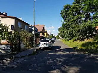 Pohled od ulice Kyjská východním směrem