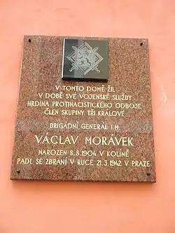 Pamětní deska odhalená 16. března 2017 v Olomouci