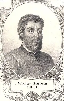 Václav Šturm na kresbě od Josefa Ruperta Maria Přecechtěla kolem roku 1864