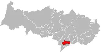 Kanton na mapě departementu Val-d'Oise