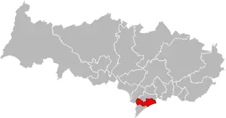 Kanton na mapě departementu Val-d'Oise