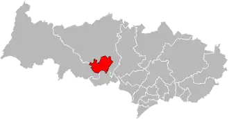 Kanton na mapě departementu Val-d'Oise