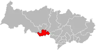 Kanton na mapě departementu Val-d'Oise