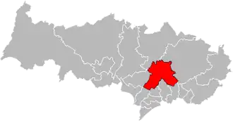 Kanton na mapě departementu Val-d'Oise