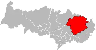 Kanton na mapě departementu Val-d'Oise