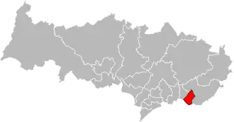 Kanton na mapě departementu Val-d'Oise