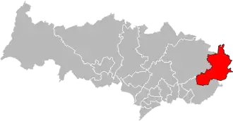 Kanton na mapě departementu Val-d'Oise