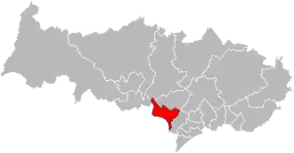 Kanton na mapě departementu Val-d'Oise