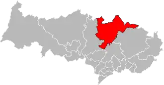 Kanton na mapě departementu Val-d'Oise