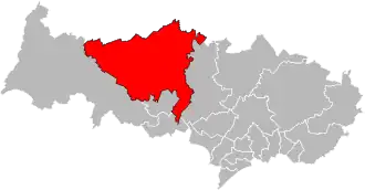 Kanton na mapě departementu Val-d'Oise