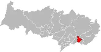 Kanton na mapě departementu Val-d'Oise