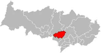 Kanton na mapě departementu Val-d'Oise