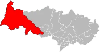 Kanton na mapě departementu Val-d'Oise