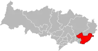 Kanton na mapě departementu Val-d'Oise