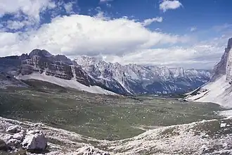 Pohled k severu napravo od Piz Galin