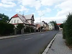 Ulice Sokolská, tvořící část bývalého Horního Předměstí