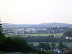 Příborská pahorkatina, pohled na Valašské Meziříčí