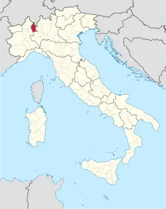Provincie Varese na mapě Itálie