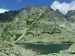 Mírně vlevo najvyšší Volia veža, doprava Žabia veža a Žabí kôň