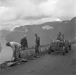 Práce na silnici, Aurland, 1966