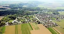 Obec Velichovky, letecký pohled