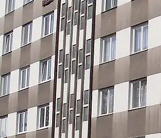 ABC domy, detail schodišťového okna před rekonstrukcí (1964)