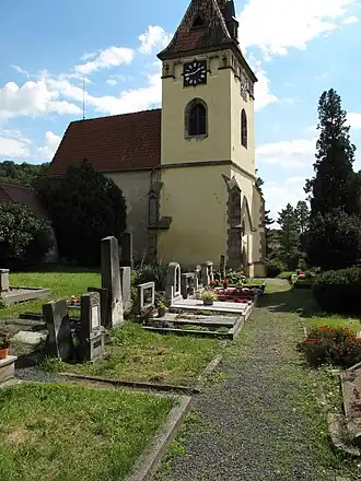 Kostel sv. Mikuláše ve Velkých Žernosekách (pohled od severu)