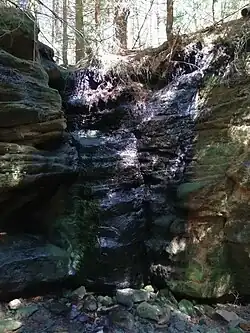 Velký Bělský vodopád (červenec 2020, málo vody)