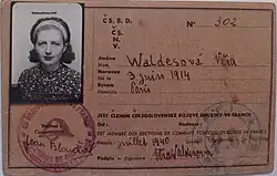 Legitimace Věry Waldesové během druhé světové války ve Francii